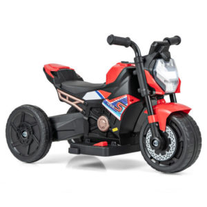 Kids Ride-on Motorcycle 6V Battery Powered Motorbike with Detachable Training Wheels-Red - Color: Red