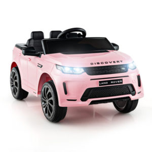 12V Kids Ride-On Land Rover with Remote Control and LED Lights - Pink