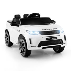 12V Kids Ride On Car with Remote Control Lockable Doors Slow Start System and LED Lights-White - Color: White
