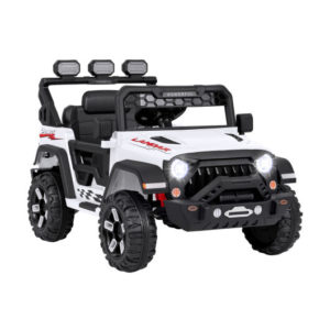 12V Electric Kids Ride on Truck with Remote Control and Music-White - Color: White