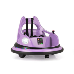 12V Kids Ride On Bumper Car with Remote Control and Dual Joysticks-Purple - Color: Purple