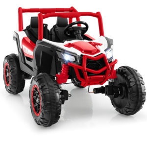 2-Seater Kids Ride on UTV with 2.4G Remote Control for over 3 Years Old Children-Red - Color: Red