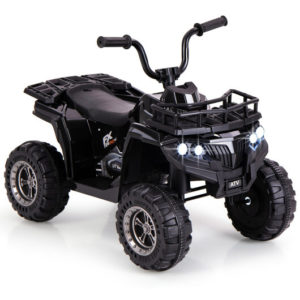 6V Kids Ride On Electric ATV with LED Headlights and MP3 Player-Black - Color: Black
