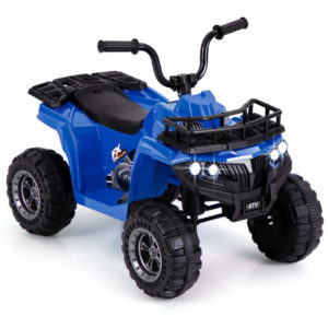 6V Kids Ride On Electric ATV with LED Headlights and MP3 Player-Blue - Color: Blue