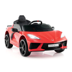 12V Electric Kids Ride On Car Licensed Chevrolet Corvette C8 with Remote Control Ages 3+ Years Old-Red - Color: Red