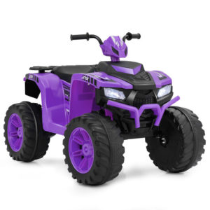 24V Kids Ride-On Electric ATV with Wireless Connection for Toddlers 3-8 Years Old-Purple - Color: Purple