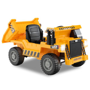 Kids Ride on Dump Truck 12V Ride on Car with Electric Dump Bed-Yellow - Color: Yellow