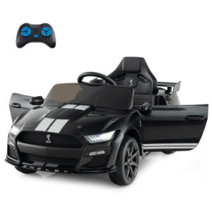 12V Licensed Ford Mustang Shelby GT500 Kids Ride on Car with Remote Control for Kids Aged 3-8-Black - Color: Black