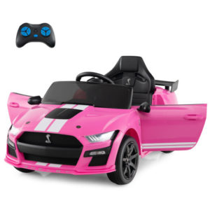 12V Licensed Ford Mustang Shelby GT500 Kids Ride on Car with Remote Control for Kids Aged 3-8-Pink - Color: Pink