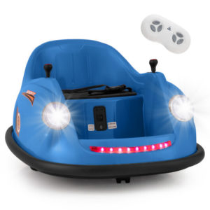 12V Electric Kids Ride on Bumper Car Battery Powered Bumping Car with Remote Control-Navy - Color: Navy