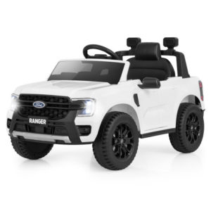 12V Electric Kids Ride on Car Licensed Ford Ranger with Remote Control and Music-White - Color: White