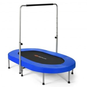 2-Person Foldable Mini Kids Fitness Rebounder Trampoline-Blue - Color: Blue