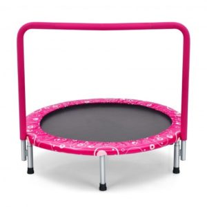 36 Inch Kids Trampoline Mini Rebounder with Full Covered Handrail-Pink - Color: Pink