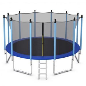 Outdoor Trampoline with Safety Closure Net-16 ft - Color: Blue - Size: 16 ft