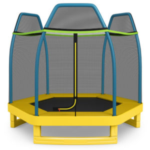 7 Feet Kids Recreational Bounce Jumper Trampoline-Yellow - Color: Yellow