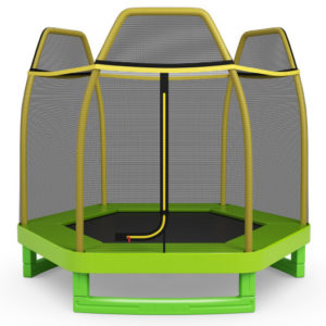 7 Feet Kids Recreational Bounce Jumper Trampoline-Green - Color: Green