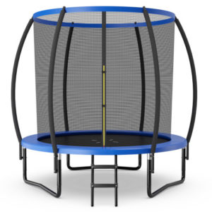 10 Feet ASTM Approved Recreational Trampoline with Ladder-Blue - Color: Blue - Size: 10 ft