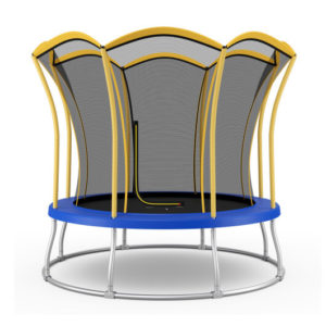 10 Feet Unique Flower Shape Trampoline with Galvanized Steel Frame-Yellow - Color: Yellow - Size: 10 ft