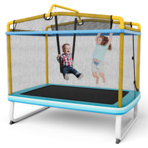 6 Ft Rectangle Trampoline with Swing and Bar
