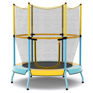 48 Inch Toddler Trampoline with Safety Enclosure Net-Yellow - Color: Yellow
