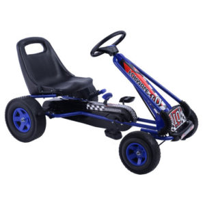 4 Wheels Kids Ride On Pedal Powered Bike Go Kart Racer Car Outdoor Play Toy-Blue - Color: Blue