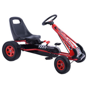 4 Wheels Kids Ride On Pedal Powered Bike Go Kart Racer Car Outdoor Play Toy-Red - Color: Red