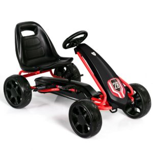 Kids Ride On Toys Pedal Powered Go Kart Pedal Car-Black - Color: Black
