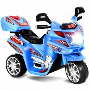 20-day Presell 3 Wheel Kids Ride On Motorcycle 6V Battery Powered Electric Toy Power Bicyle New-Blue - Color: Blue