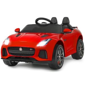 12V Jaguar F-Type SVR Licensed Kids Ride On Car-Red - Color: Red