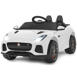 12V Jaguar F-Type SVR Licensed Kids Ride On Car-White - Color: White