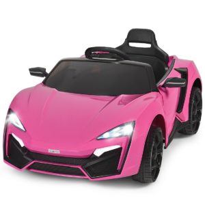 12V 2.4G RC Electric Vehicle with Lights-Pink - Color: Pink