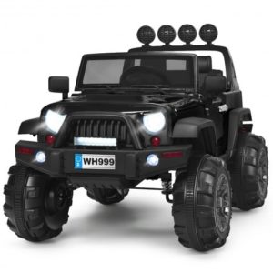 12V Kids Ride On Truck with Remote Control and Double Magnetic Door-Black - Color: Black