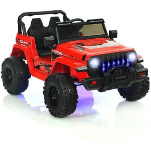 12V Kids Ride-on Jeep Car with 2.4 G Remote Control-Red - Color: Red