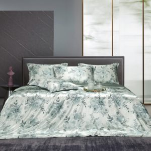 Pattern: Green Vine Light Dream, Dimensions: 220x240cm - Bed Silk Four-piece Set