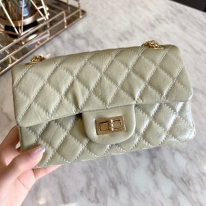 Color: Light Green, Size: S - Leather Rhombus Fashion Underarm Chain Bag