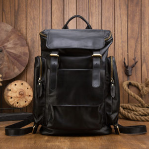 Handmade Genuine Leather British Style Large Capacity Men's Backpack Retro