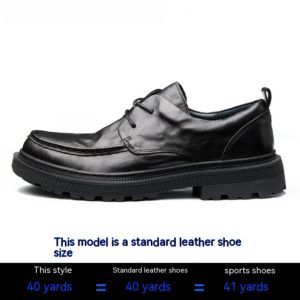 Color: Black, size: 38 - Casual Leather Shoes Men's Summer New Lace Up Round Toe Cowhide