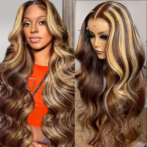 P4/27 Highlight Body Wave Lace Front Wig 26in