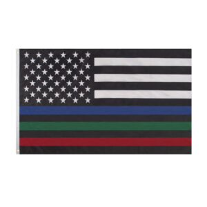 Rothco Thin Red, Blue, and Green Line US Flag - 3' x 5'