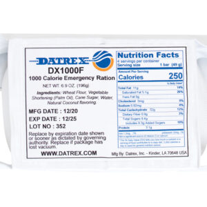 Datrex Aviation 1,000 Cal Emergency Food Ration
