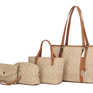 MKF Collection by Mia K Marimar  M Signature Vegan Leather Womens Tote Bag  4 Pcs set