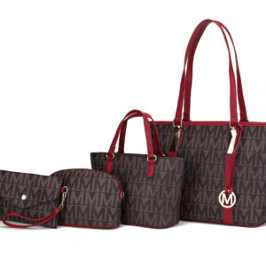 MKF Collection by Mia K Marimar  M Signature Vegan Leather Womens Tote Bag  4 Pcs set