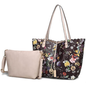 MKF Collection Danielle Reversible Shopper Tote Bag Crossbody Pouch by Mia K  2 pieces