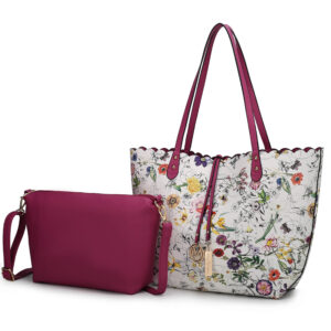 MKF Collection Danielle Reversible Shopper Tote Bag Crossbody Pouch by Mia K  2 pieces
