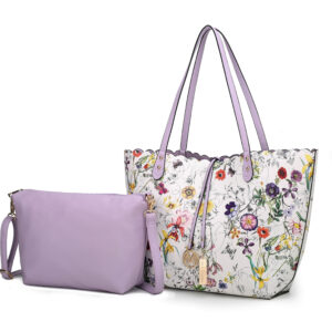 MKF Collection Danielle Reversible Shopper Tote Bag Crossbody Pouch by Mia K  2 pieces