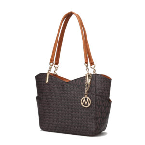 MKF Collection Jules M Logo Printed Vegan Leather Womens Tote Bag by Mia K.