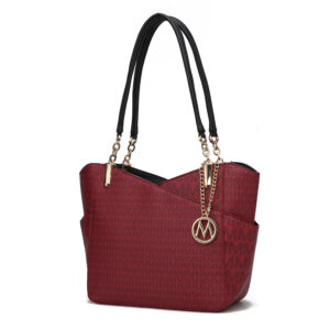 MKF Collection Jules M Logo Printed Vegan Leather Womens Tote Bag by Mia K.