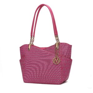 MKF Collection Jules M Logo Printed Vegan Leather Womens Tote Bag by Mia K.