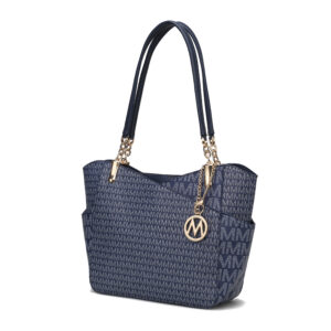 MKF Collection Jules M Logo Printed Vegan Leather Womens Tote Bag by Mia K.