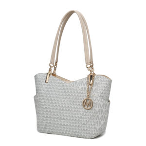 MKF Collection Jules M Logo Printed Vegan Leather Womens Tote Bag by Mia K.